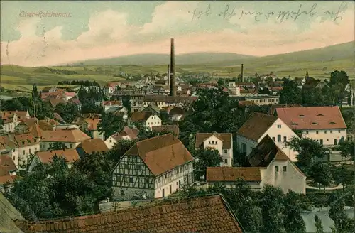 Reichenau in Sachsen Bogatynia Fabrik, Fachwerkhaus - Straße 1909 