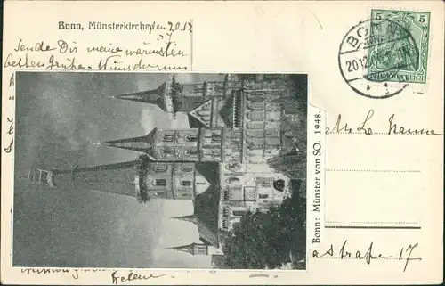 Ansichtskarte Bonn Münster „St. Martin“ 1907