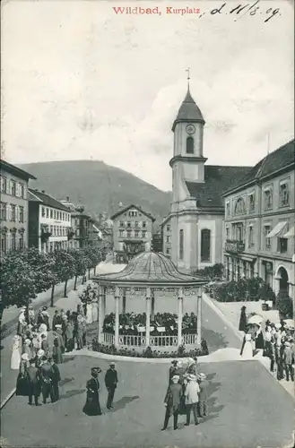 Ansichtskarte Bad Wildbad Kurplatz 1909