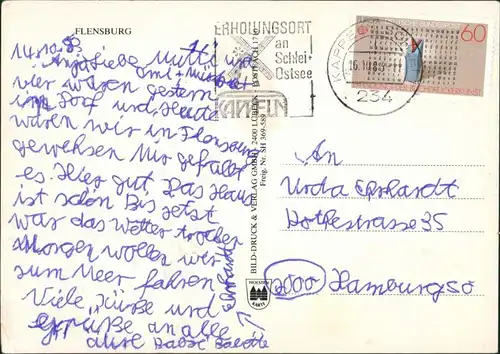 Ansichtskarte Flensburg Luftbild 1983