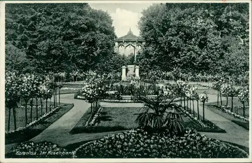 Postcard Komotau Chomutov Im Rosenpark 1938 