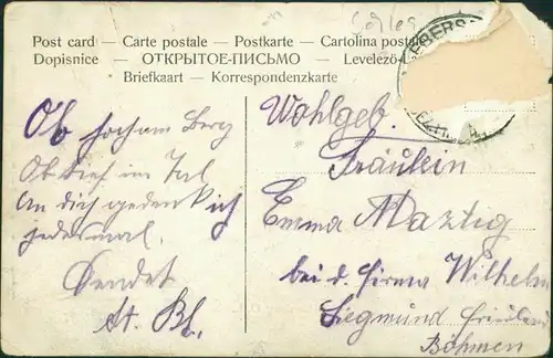 Postcard Seidenberg Zawidów Straßenpartie an der Stadt 1907 