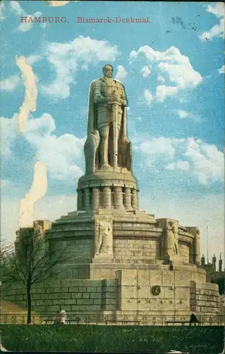 Ansichtskarte St. Pauli-Hamburg Bismarck-Denkmal 1910