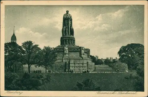 Ansichtskarte St. Pauli-Hamburg Bismarck-Denkmal 1910