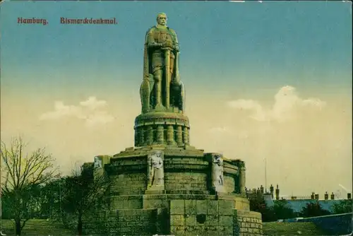 Ansichtskarte St. Pauli-Hamburg Bismarck-Denkmal 1914