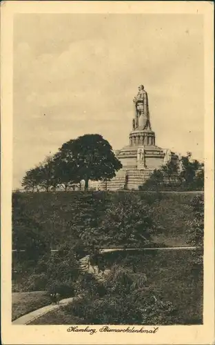 Ansichtskarte St. Pauli-Hamburg Bismarck-Denkmal 1926