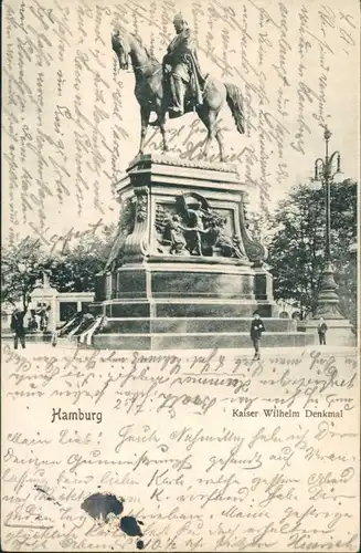 Ansichtskarte Hamburg Kaiser Wilhelm Denkmal 1903