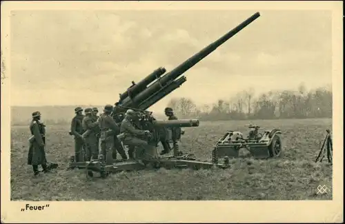 Ansichtskarte  Wehrmacht: Flak/Artillerie und Soldaten 1940