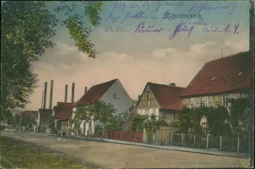 Ansichtskarte Zschornewitz Straße und Fabrik Gräfenhainichen  Wittenberg  1920