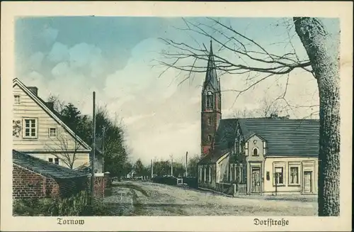 Postcard Tornow-Ludwigsruh Tarnów Dorfstrasse Gorzow Landsberg Warthe 1922