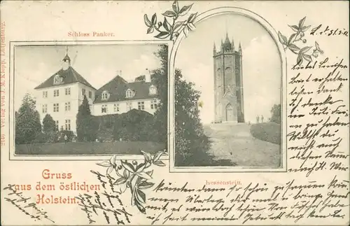 Panker (bei Lütjenburg) 2 Bild: Schloss Panker, Lessenstein 1908