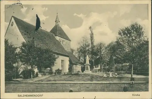 Ansichtskarte Salzhemmendorf Partie an Kirche und Friedhof 1914 