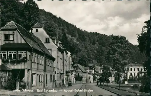 Ansichtskarte Bad Schandau August Bebel Straße 1959 