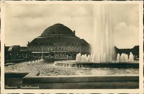 Ansichtskarte Hannover Stadthalle und Park 1932 
