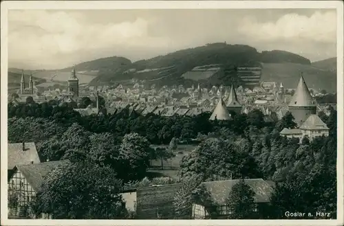 Ansichtskarte Goslar Blick über die Stadt 1929 
