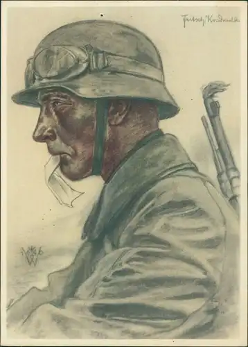 Ansichtskarte  W. Willrich: Wehrmacht Panzer_Vorausabteilung 1940