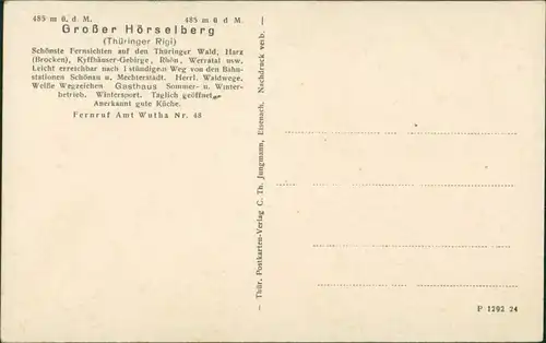 Ansichtskarte Hörselberg 3 Bild: Hörselberg 1923 