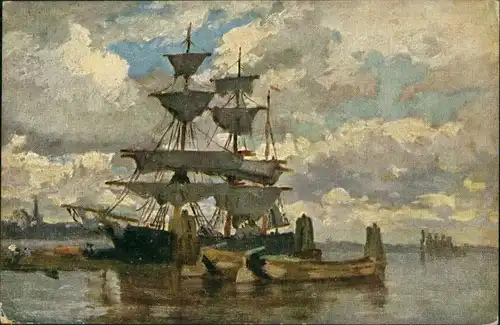 Ansichtskarte  Künstlerkarte: Segelschiff 1912 
