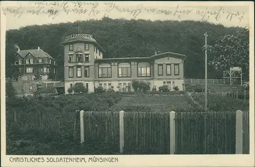 Ansichtskarte Münsingen (Württemberg) Christliches Soldatenheim 1924 