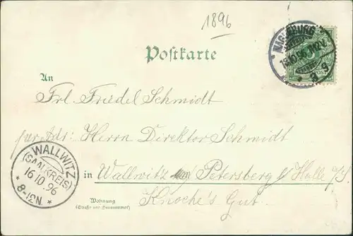 Ansichtskarte Litho AK Magdeburg Litho AK: Herrnkrug, Stadt, Zollbrücke 1896 