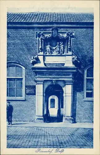 Postkaart Delft Delft Prinsenhof 1928