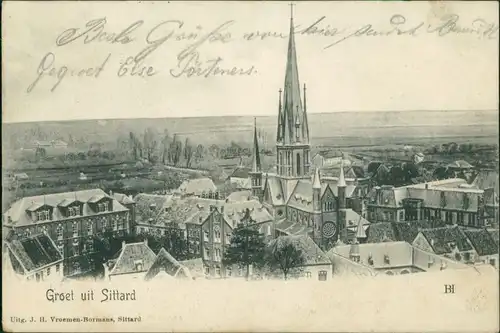 Postkaart Sittard Blick auf die Stadt 1904 