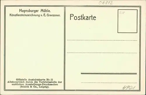 Ansichtskarte Haynsburg-Wetterzeube Haynyburger Mühle (Künstlerkarte) 1922 