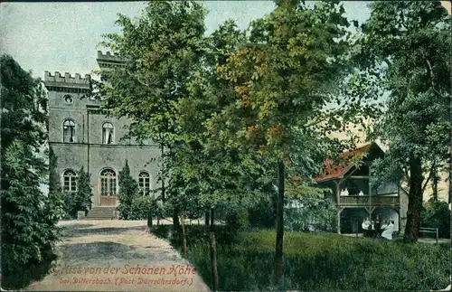 Ansichtskarte Dürrröhrsdorf-Dittersbach Restaurant - Schöne Höhe 1909
