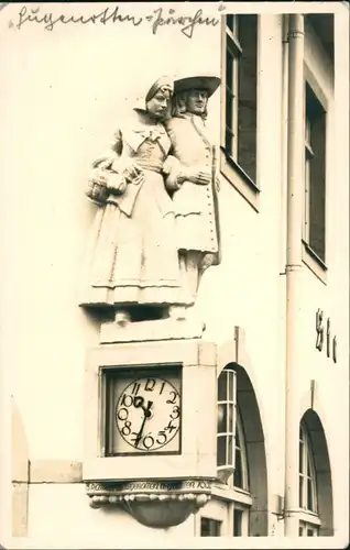 Foto Bad Karlshafen Sparkasse mit Hugennottenuhr 1954 Privatfoto