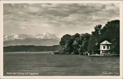 Ansichtskarte Tutzing Starnberger See bei Tutzing mit Zugspitze 1932
