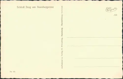 Berg (Starnbergersee) Schloss Berg am Starnbergersee mit Paddelboot 1936