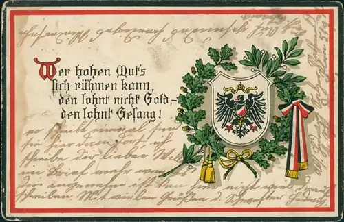 Foto  Patriotika: Reichsadler: wer hohen Mutes - WK1 1917 Privatfoto