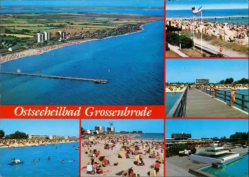Ansichtskarte Großenbrode Luftbild, Strandansichten, Seebrücke 1991