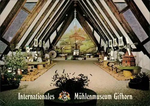 Ansichtskarte Gifhorn Internationales Mühlenmuseum, Mühlenmodelle 1990