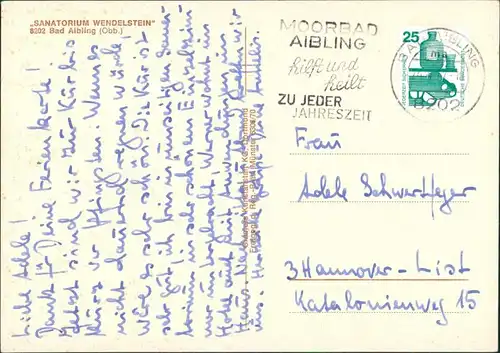 Ansichtskarte Bad Aibling Luftbild Sanatorium Klinik Wendelstein 1977