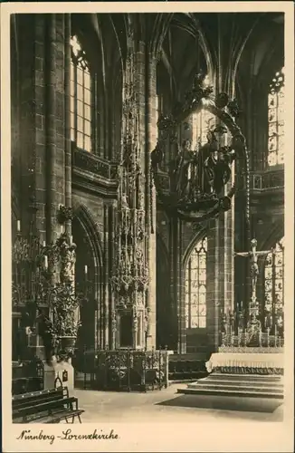 Ansichtskarte Nürnberg Sakramentshäuschen in der Lorenzkirche 1929
