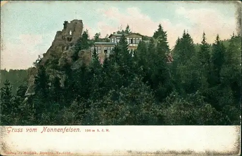 Ansichtskarte Jonsdorf Nonnenfelsen, Baude 1907 
