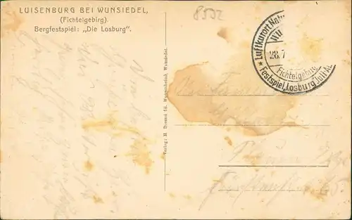 Luisenburg-Wunsiedel (Fichtelgebirge) Luisenburg Bergfestspiel die Losburg 1928