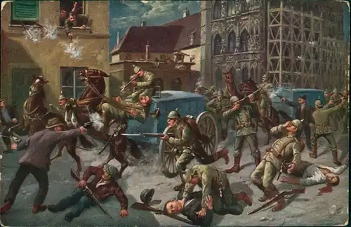  Militär/Propaganda 1.WK (Erster Weltkrieg) - Straßenkampf 1916
