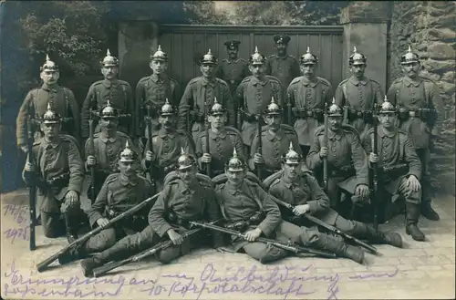  Militär/Propaganda 1.WK: Soldaten Gewehre Pickelhauben 1916 Privatfoto