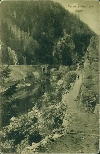 Postcard Semil Semily Riegrovy stezky 1924