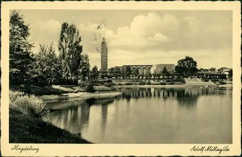 Ansichtskarte Werder-Magdeburg Adolf-Mittag-See - Ausstellungsgelände 1933