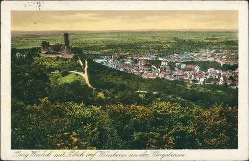 Ansichtskarte Weinheim (Bergstraße) Blick auf die Stadt 1941