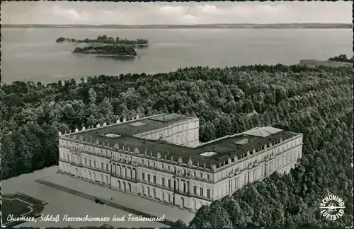 Ansichtskarte Chiemsee Herrenchiemsee / Herreninsel mit Schloss 1956