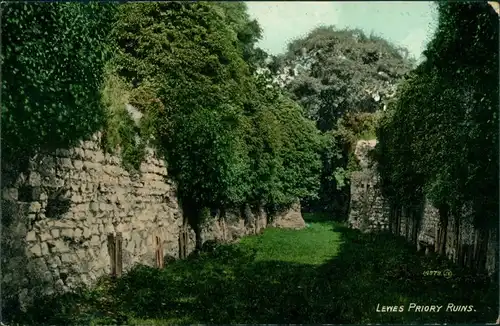 Postcard Lewes Kloster Lewes - Bewachsene Ruinen 1909