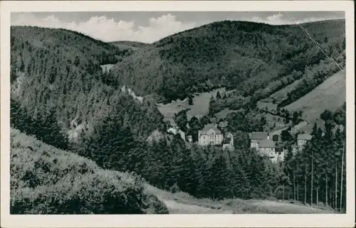 Ansichtskarte Mellenbach-Glasbach Panorama-Ansicht auf den Ort 1955