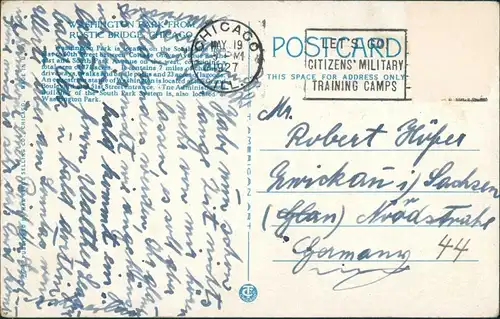 Chicago "The Windy City" Washington Park - Scene from Rustic 1928