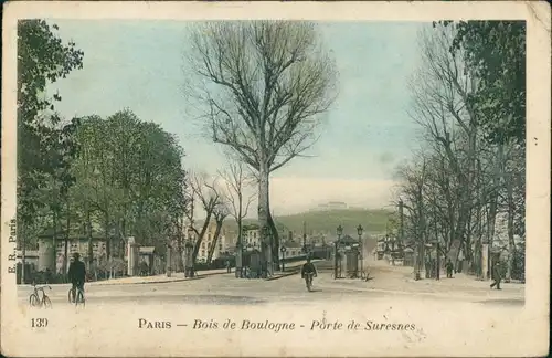 CPA 16. Arrondissement (Passy)-Paris Straße Bois de Boulogne 1912