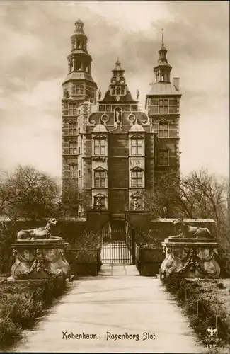 Kopenhagen København Schloss Slot Rosenborg, Tor und Löwenstatuen 1929
