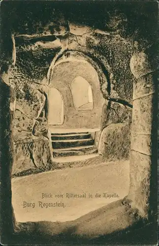 Blankenburg (Harz) Burg/Burgruine Regenstein Rittersaal in die Kapelle 1914
